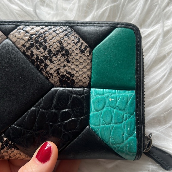 Coach Black and Teal Patchwork Wallet - Picture 11 of 13